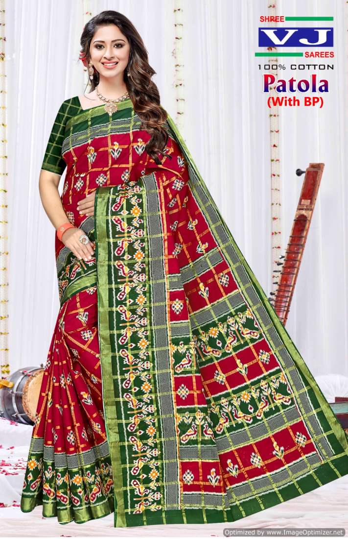 Shree Vj Patola Printed Cotton Daily Wear Sarees Wholesale Suppliers In Mumbai
